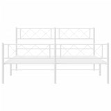 Metal Bed Frame without Mattress with Footboard White 120x200cm 372342