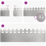 Lawn Edgings 30 pcs Silver 103 x 0.05 x 22 cm Stainless Steel 874800