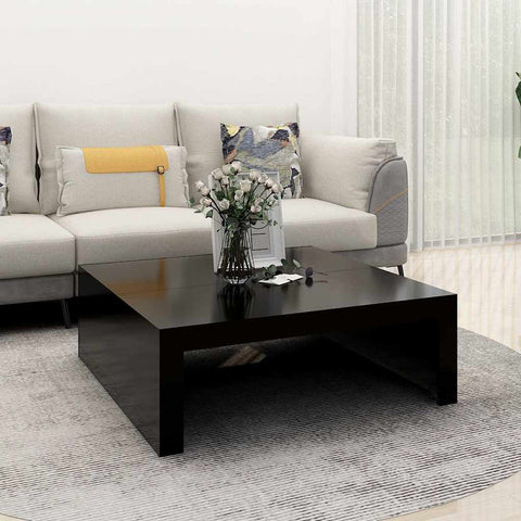 Coffee Table Black 100x100x35 cm Engineered Wood 808568
