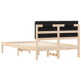 Bed Frame with Upholstered Headboard Black 135 x 190 cm 877921