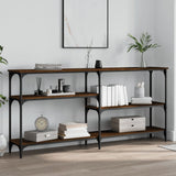 Console Table Brown Oak 160x29x75 cm Engineered Wood 834089