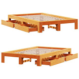 Bed Frame without Mattress Wax Brown 135x190 cm Double Solid Wood Pine 3309016