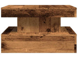 Coffee Table with LED Lights Old Wood 50x50x40 cm 857712