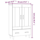 Highboard Black Engineered wood Tall Highboard Rectangular 812565