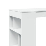 ZNTS Bar Table with Racks White 102x50x103.5 cm Engineered Wood 854355