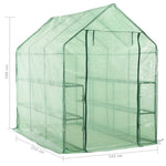 ZNTS Walk-in Greenhouse with 12 Shelves Steel 143x214x196 cm 46913