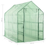 ZNTS Walk-in Greenhouse with 12 Shelves Steel 143x214x196 cm 46913