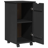 Desk Cabinet Set 2 pcs Black Solid Pine Wood 3438783