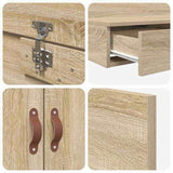 Storage Bed Frame with Drawer Sonoma Oak 200 cm Engineered Wood 3335623