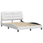 ZNTS Bed Frame with LED Lights White 120x200 cm Faux Leather 3213921