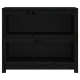 Book Cabinet Black 80x35x68 cm Solid Wood Pine 821678