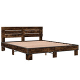 Bed Frame without Mattress Smoked Oak 160x200 cm 3280139
