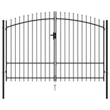 Fence Gate "Woerden" Double Door with Spike Top 299,5x249,5 cm 145738