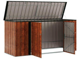 Garden Storage Box Brown 214 x 82 x 132 cm Steel 42011286
