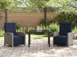 Garden Dining Set with Cushion 3 pcs Grey Poly Rattan 3380358