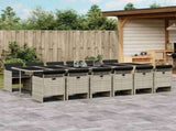 13 Piece Garden Dining Set with Cushions Light Grey Poly Rattan 3210587