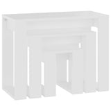 808603 Nesting Tables 3 pcs White Engineered Wood