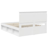 Bed Frame with Headboard White 160 x 200 cm Solid Pine Wood 3410064