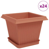 Plant Pots 24 pcs Brick Red 20 x 20 x 16 cm Plastic 3403305