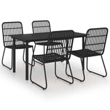 Dining Set Black Poly rattan 5-piece Stackable Dining Set 3060251