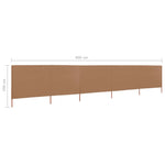 ZNTS 5-panel Wind Screen Fabric 600x160 cm Taupe 47169