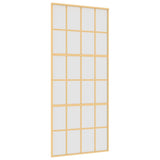 Sliding Door Gold 90x205 cm Frosted ESG Glass and Aluminium 155176