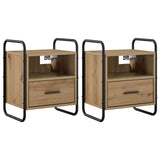 Hanging Bedside Cabinet 2 pcs Artisan Oak 40 x 30 x 50 cm 8013565