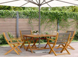 5 Piece Garden Dining Set Grey Polypropylene and Solid Wood 3281830