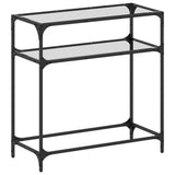 Console Table with Transparent Glass Top 80x35x81 cm Steel 846024