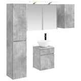 Bathroom Cabinet Set 5 pcs Concrete Grey Engineered Wood 3407346
