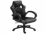 Office Chair Faux Leather Swivel Computer Desk Chair for Home Office with Wheels Armrests Black T3398P328248