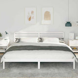Bed Frame with Headboard White 180 x 220 cm Solid Pine Wood 872339