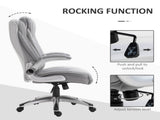 Faux Leather Executive Swivel Office Chair - Grey T3398P341399