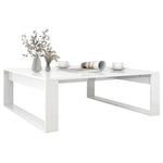 ZNTS Coffee Table High Gloss White 100x100x35 cm Engineered Wood 808636