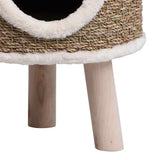 Cat House with Wooden Legs 41 cm Seagrass 170970