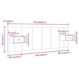 Bed Headboard with Cabinets White Engineered Wood 3115700