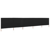 5-panel Wind Screen Fabric 600x160 cm Black 47170