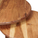 Nesting Coffee Tables 3 pcs Brown Solid Acacia Wood 4104655