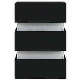 LED Bedside Cabinet Black 45x35x67 cm Engineered Wood 326841