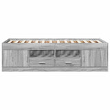 Bed Frame with Storage Grey Sonoma 80 x 200 cm Engineered Wood 3429497