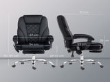 Massage Office Chair, Heated Reclining Computer Chair with Adjustable Height and Footrest, Black T3398P377450