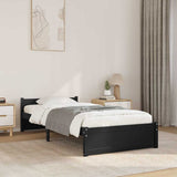 Bed Frame without Mattress Black Solid Wood 90x200 cm 815033