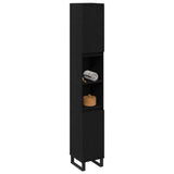 Bathroom Cabinet Black Oak 30 x 30 x 190 cm Engineered Wood 862883