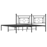 Metal Bed Frame without Mattress with Headboard Black 183x213cm 374344
