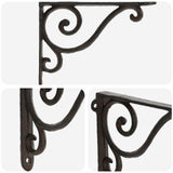Wall Shelf Brackets 12 pcs Antique Brown 12 x 14 x 3 cm Steel 42038865