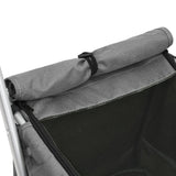 Folding Dog Stroller Grey 100x49x96 cm Linen Fabric 172203