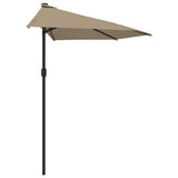 Garden Parasol with Aluminium Pole Taupe 300x155 cm Half 44594