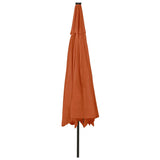 Garden Parasol with LED Lights 400 cm Terracotta 312535
