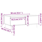 ZNTS Coffee Table High Gloss White 90x50x36.5 cm Engineered Wood 830798