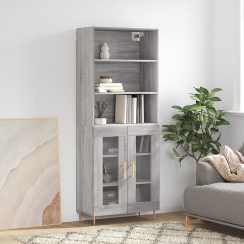 Highboard Grey Sonoma 69.5x34x180 cm Engineered Wood 3189307